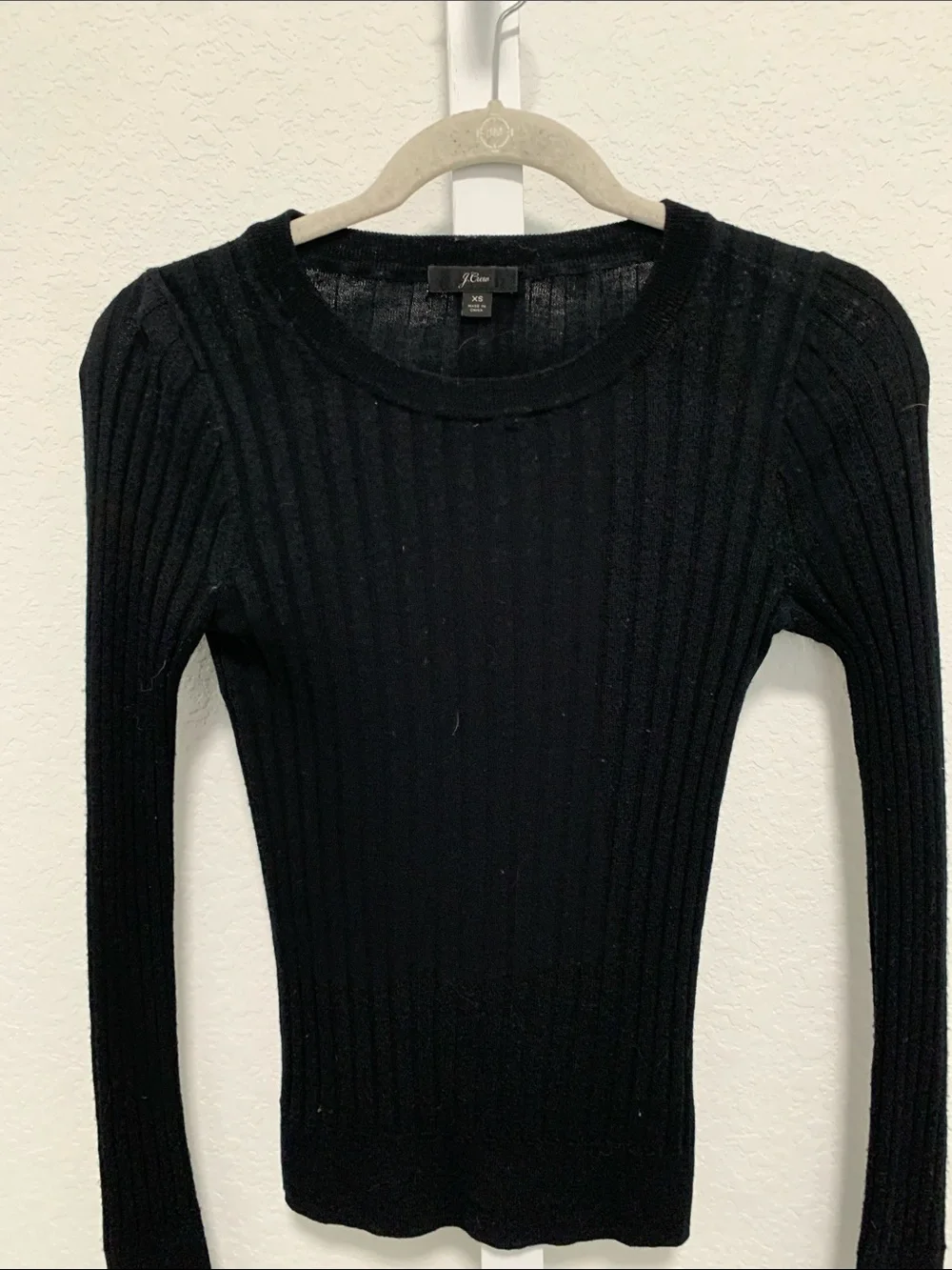 J. Crew Black Ribbed Long Sleeve Sweater